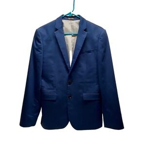Express Blazer Suit Jacket Men's Medium Navy Blue 2 Button Slim Fit Top Coat EUC